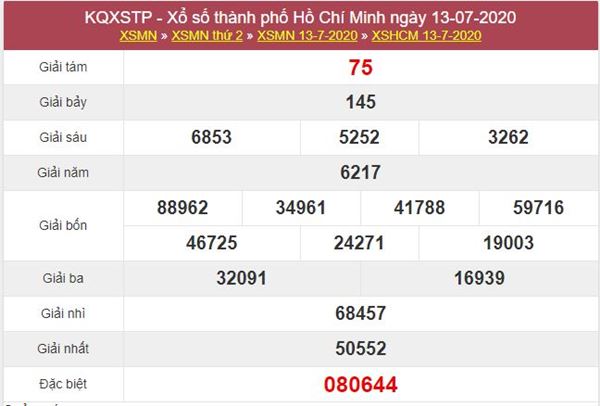 Dự đoán XSHCM 18/7/2020 - KQXS Hồ Chí Minh thứ 7