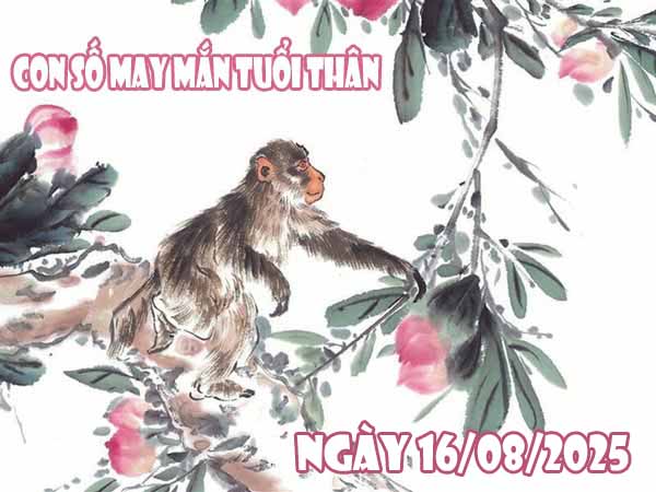Con số may mắn tuổi Thân ngày 16/8/2025 thứ 7 hôm nay