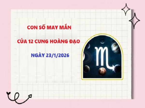 Con số may mắn 23/01/2026 thứ 6 của 12 cung hoàng đạo