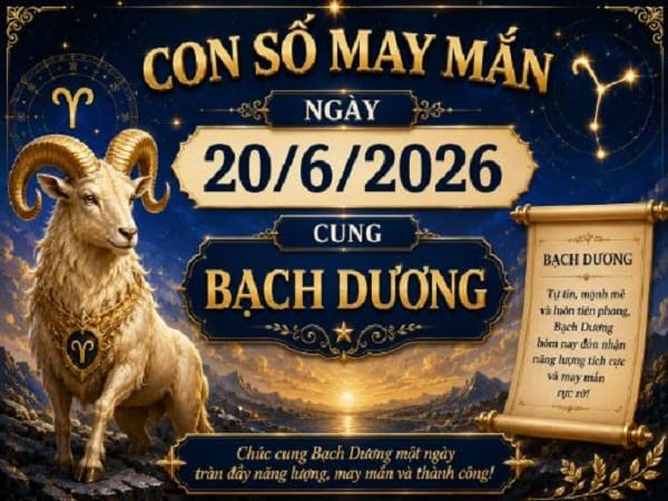Con số may mắn ngày 20/6 cung Bạch Dương đón tài lộc