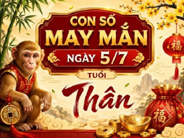 Gợi ý con số may mắn ngày 5/7/2026 tuổi Thân hút tài lộc